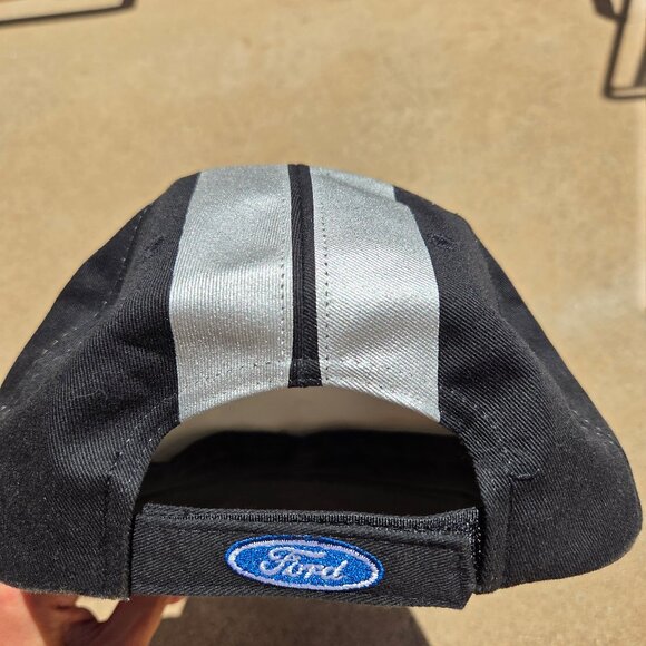 STRIPED FORD Mustang Hat NEW! vtg reflective sport americana car usa race racer - Picture 6 of 7